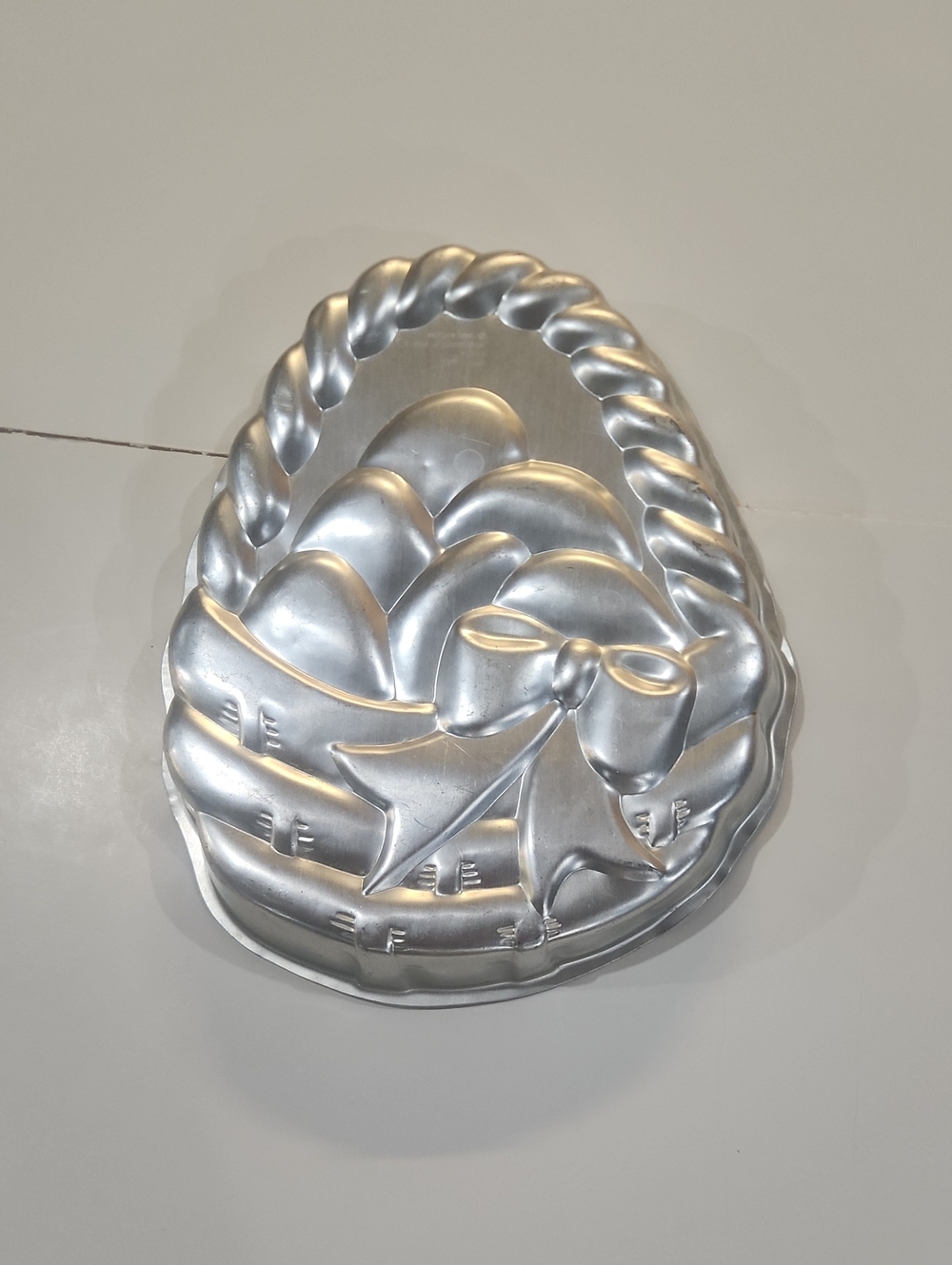 1980 Wilton Easter Basket Metal Cake Mold.